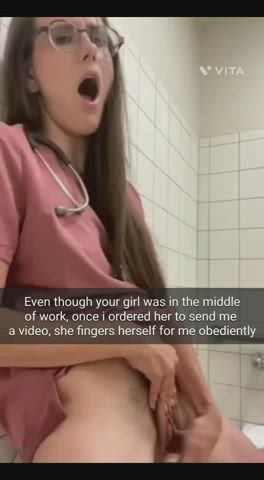 caption cheating cuckold fingering glasses work gif
