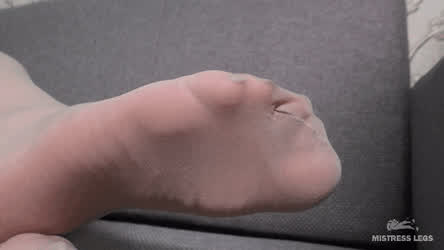 Sexy Soles Closeups In Sheer Nude Pantyhose
