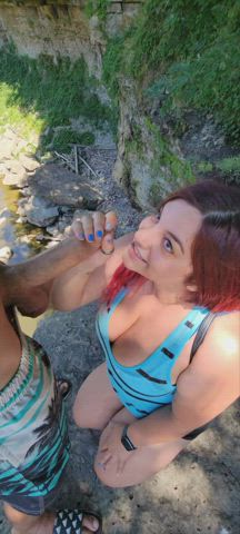 she loves to worship my cock on our hikes
