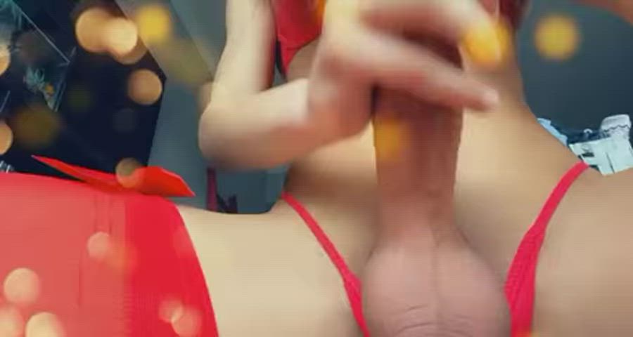 Cock Masturbating Stockings Trans gif