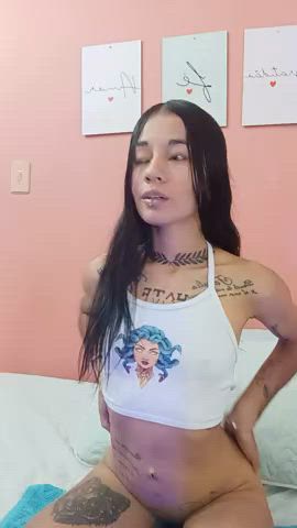 cute masturbating nsfw nude orgasm petite pussy teen tits gif