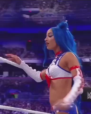 Bouncing Ebony Flexible Wrestling gif