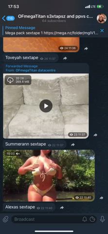 All latest full length sextapes in my vip telegram, 1500+ models full length sextapes