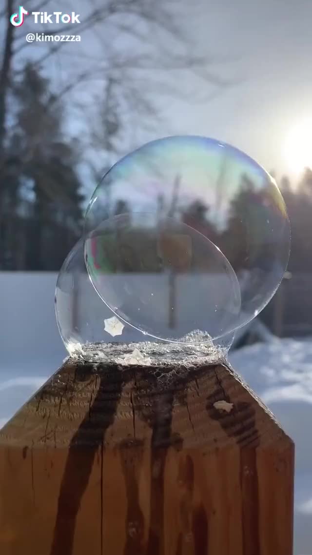 Double Bubble! #oddlysatisfying #aesthetics #rainbow #magical #bubbles #winterfun