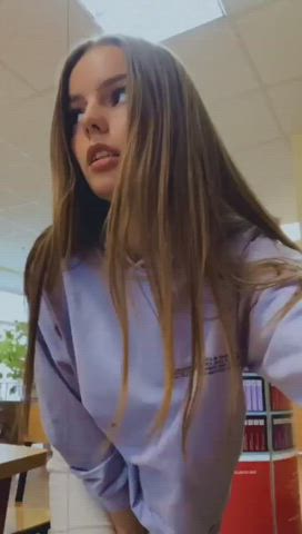 Amateur Big Nipples Boobs Brunette Clothed Cute Flashing Long Hair NSFW Naked Natural