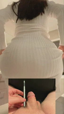 Huge ass spontaneously embarrasses tiny dick cutely