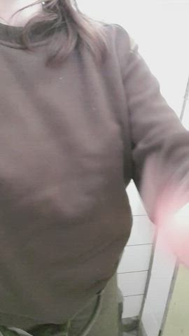 Bathroom Boobs College Dorm Student Titty Drop gif