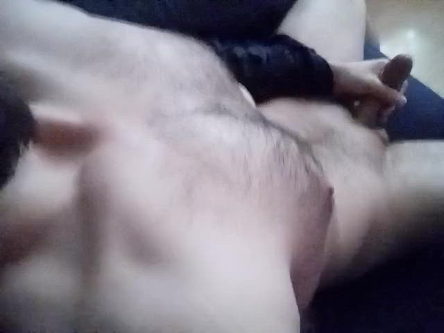 hairy chest jerk off male masturbation gif