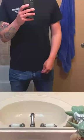 Bathroom Big Dick Mutual Masturbation gif