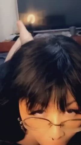 Asian Blowjob Glasses gif