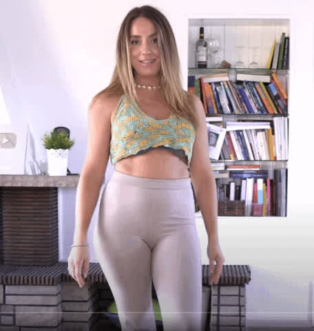 amateur big tits blonde cute eye contact fake tits strip gif