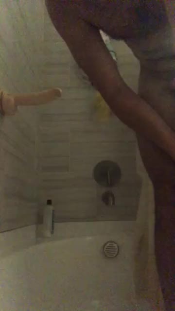 Fucking myself in the bathroom