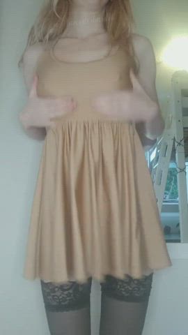 bouncing tits dancing pale sensual stockings thighs tiny waist tits gif