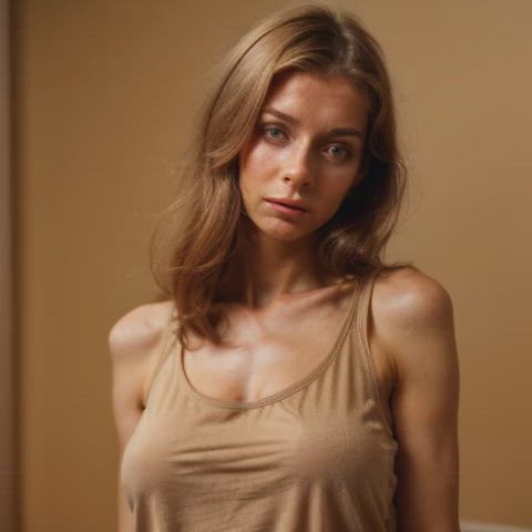 ai generated animation big tits boobs brunette fantasy fetish huge tits gif