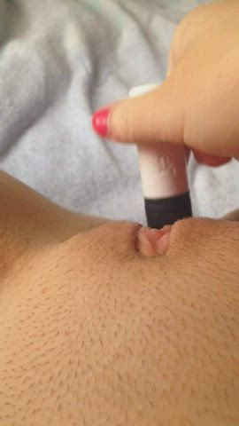 POV teasing with lipstick