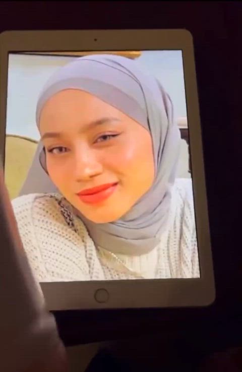 big dick cumshot ejaculation hijab malaysian masturbating muslim precum tribute gif