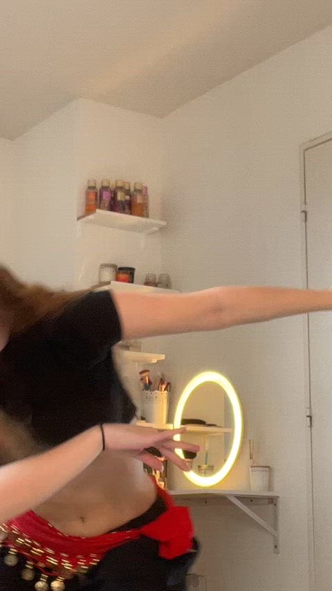 brunette dancing tiktok gif