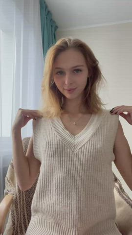 I didn't wear a bra so that the sweater caressed my nipples