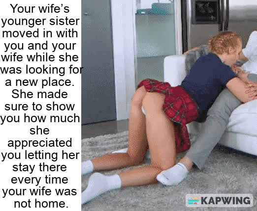 blowjob caption cheating sister upskirt wife gif