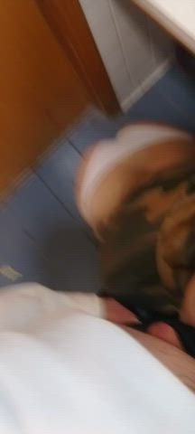 amateur ball worship balls sucking bathroom blonde blowjob onlyfans pov gif