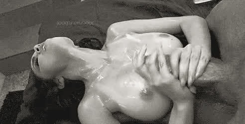 Blowjob Brunette Cock Cock Milking Cum On Tits Handjob White Girl gif