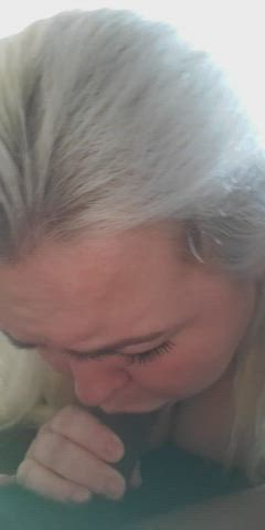 big dick blonde blowjob freeuse gag reflex gagging sucking thick thick cock gif
