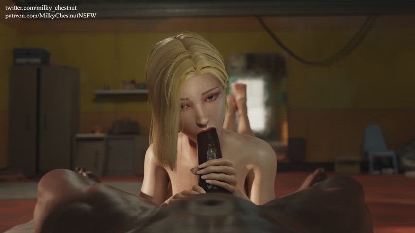 3d animation bbc blonde blowjob eye contact feet handjob licking pov gif