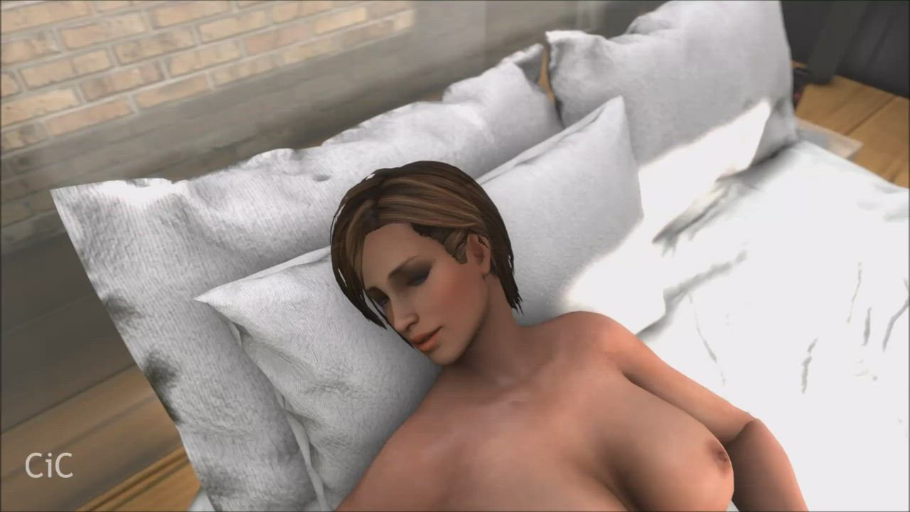 Bed Sex Big Dick Big Tits Blowjob Futanari Rule34 SFM gif