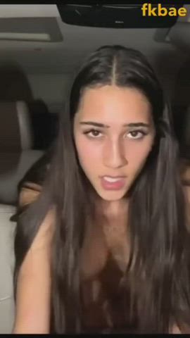 car riding teen gif