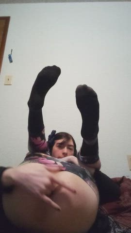 Femboy Fingering Solo gif