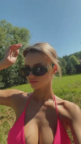 big tits bikini natural tits gif
