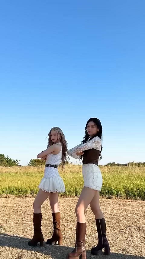 ass blonde boots brunette dance hips kpop gif