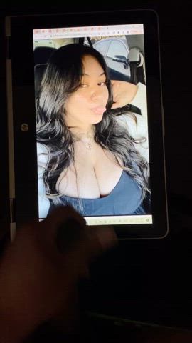 big tits latina tribute cockslap gif