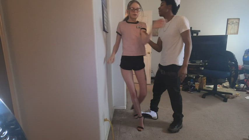 babe big dick glasses hardcore interracial orgasm small tits squirt squirting gif