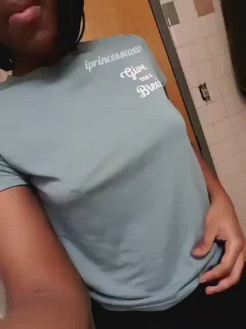 My small, sensitive tits wanted to say hello.