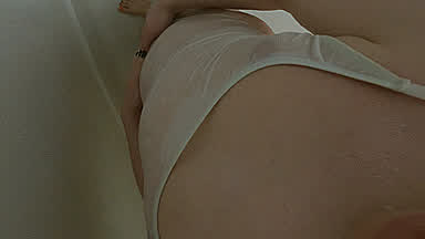 Femboy POV Shower Swimsuit Wet gif