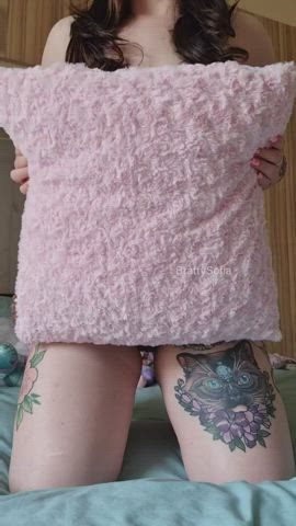 Big Tits Pierced Pillow Humping gif