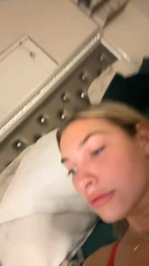 babe blonde hairy pussy masturbating gif