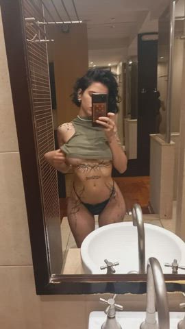 emo goth mirror tits gif