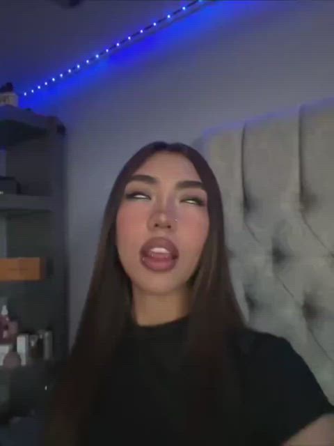 ahegao asian long tongue tongue cam-girls goth-girls lips-and-tongue gif