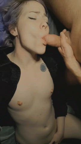 edging roommate small tits teasing thick cock gif
