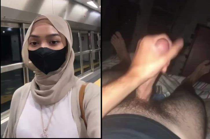 babecock cock cumshot face fuck malaysian masturbating gif
