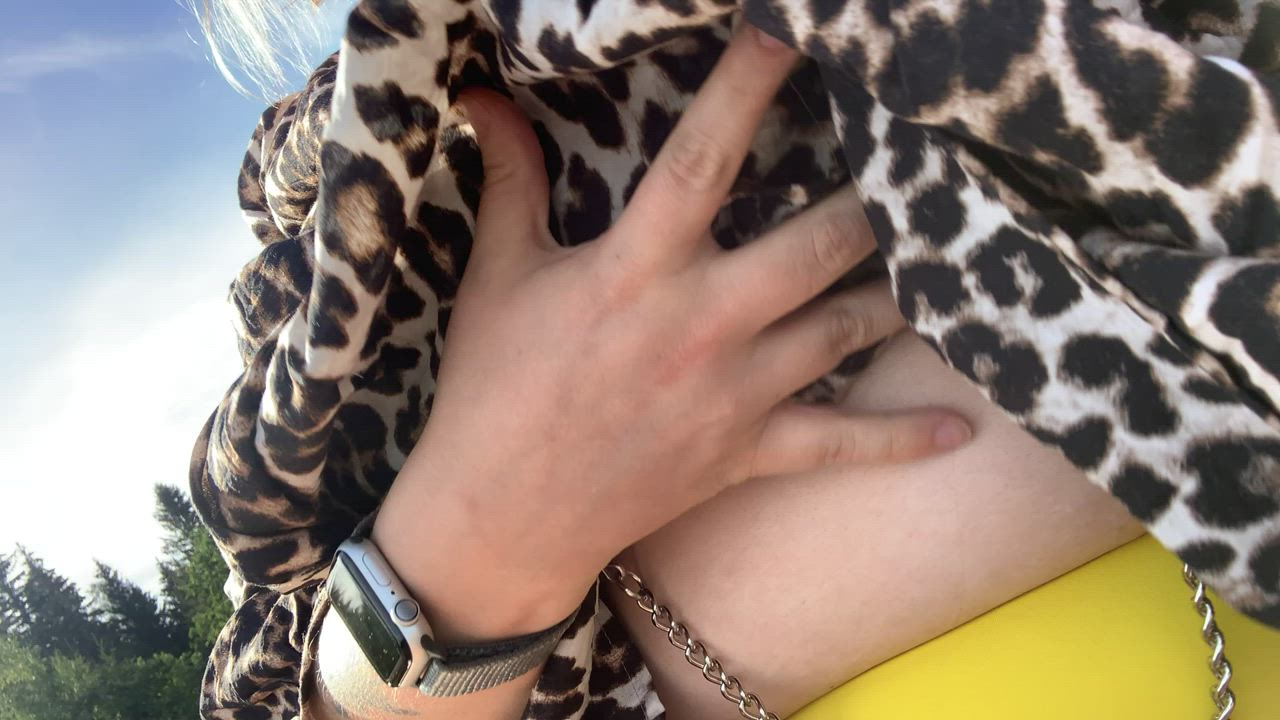 A slight bruise from a spanking two weeks ago and my favorite nipple clamps