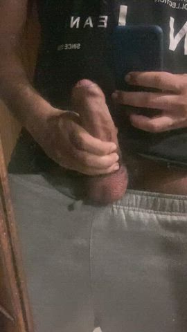 jerk off masturbating precum thick cock gif