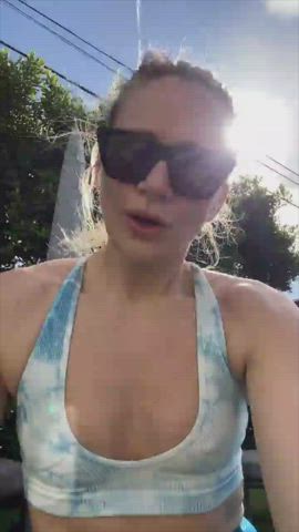 Shantel VanSanten Bra Pokies gif