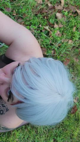 cumshot facial goth gif