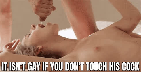 Keep it straight; just stroke his balls