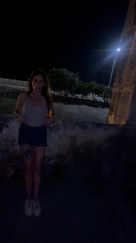 boobs brunette exhibitionist latina natural tits petite public small tits tits gif