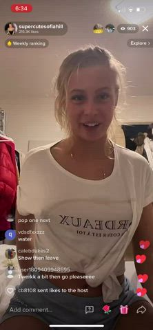 Blonde Natural Tits Nipples See Through Clothing TikTok Wet gif