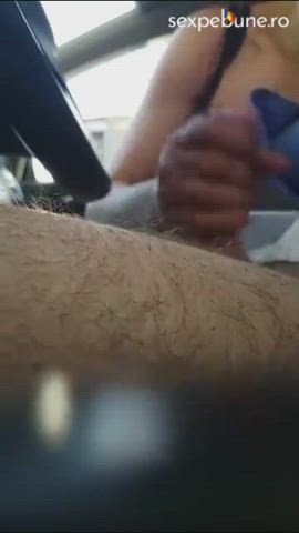 amateur big tits brunette cumshot handjob jerk off gif
